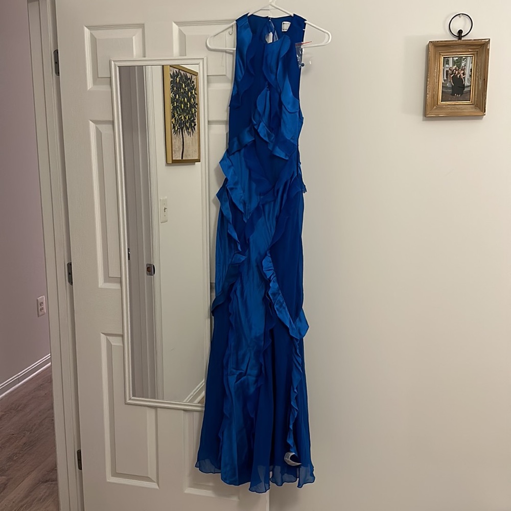 ASOS Sapphire Ruffle Open-Back Maxi Dress - Picture 5 of 9